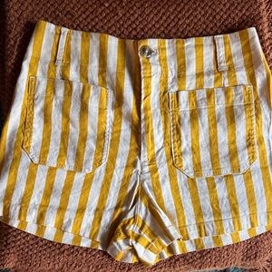Maeve/Anthropologie Colette Yellow Stripe Shorts